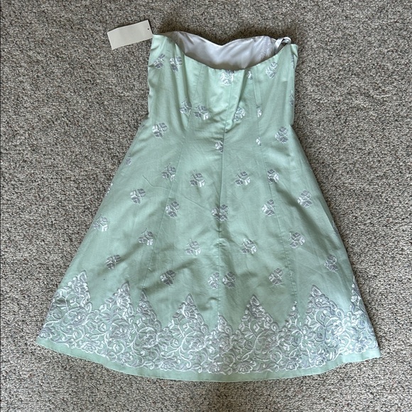 NWT Shoshanna Light Green Dress with White Embroidery - Picture 10 of 13